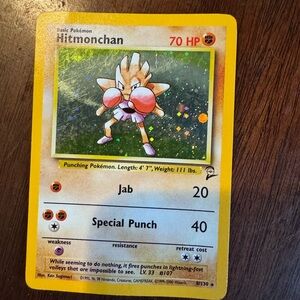 Pokemon Hitmonchan Holo Yellow Border Trading Card